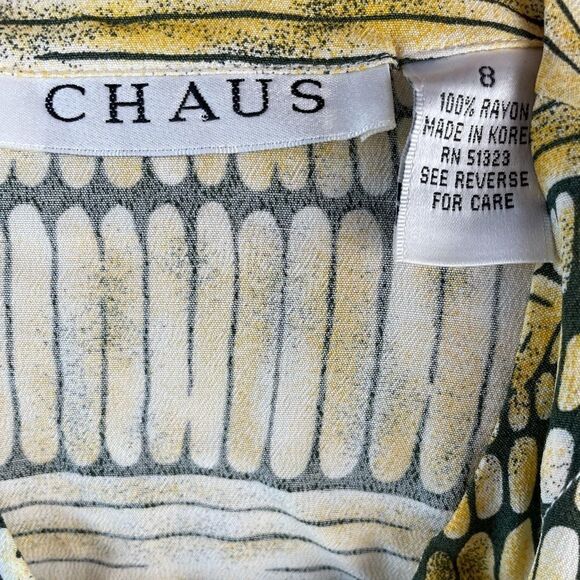 Chaus Short Sleeve Collarless Button Down Shirt and Matching Skirt EUC - Picture 6 of 12